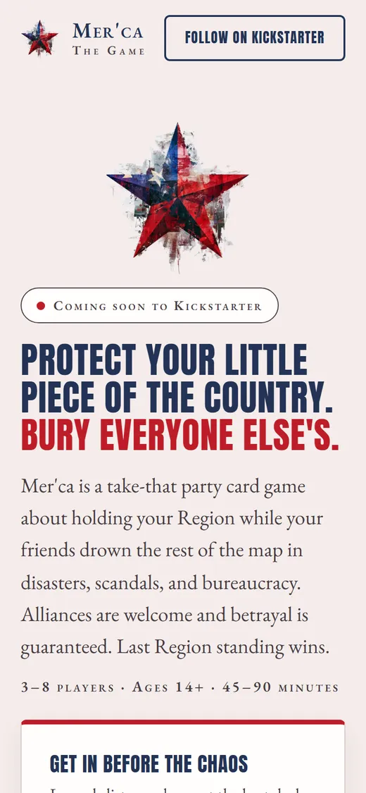Mer'ca landing page