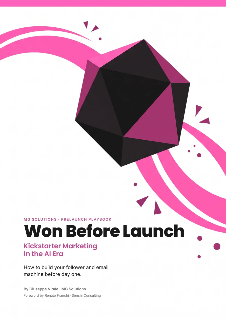 Won Before Launch: Kickstarter Marketing in the AI Era — ebook cover